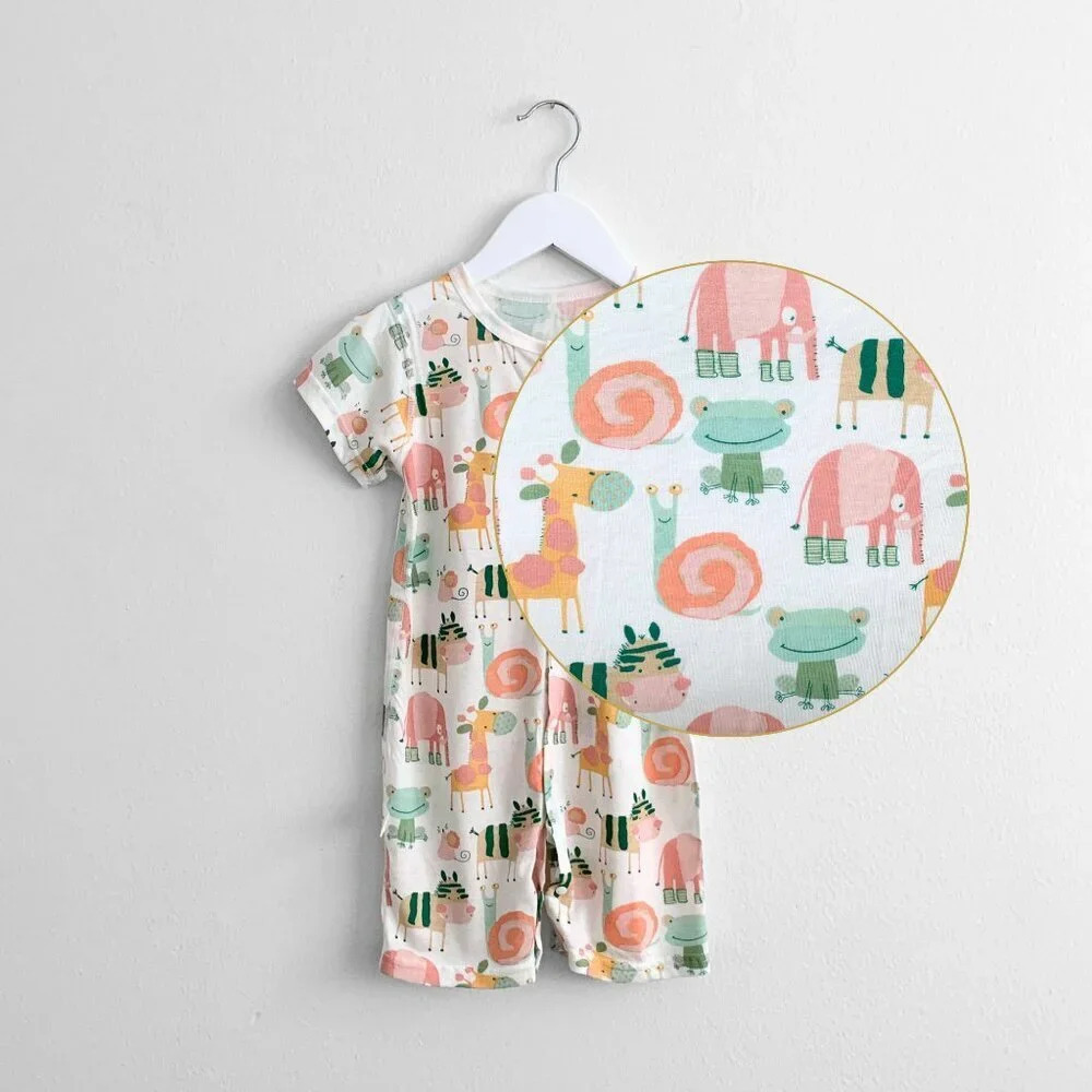 NWT Cute Animal Characters Baby Romper Shorts Sleep N' Play One-Piece PJ's 3-6M